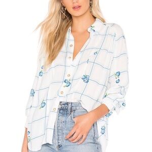 Free People Window to My Heart Printed Blouse
